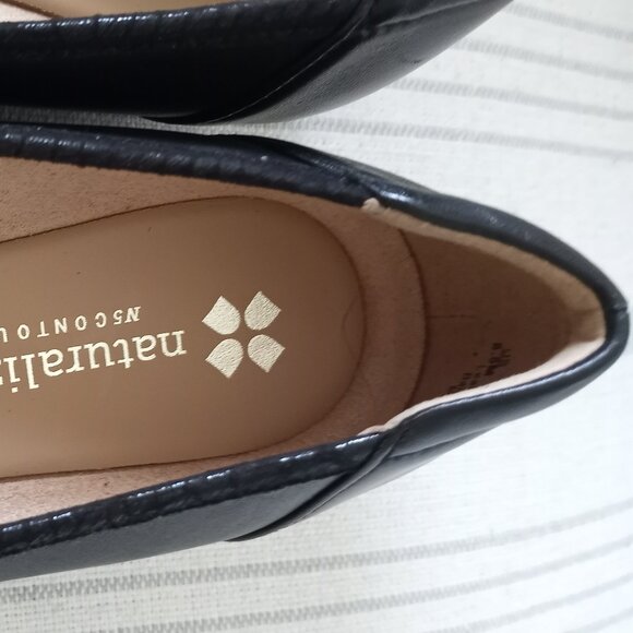 'NATURALIZER' N-5 'DOVE' Black Leather Ballet Wedge Size 8.5M New Without Box - Picture 13 of 14